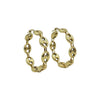 10k Yellow Gold Puff Hoop Earrings 6.6g