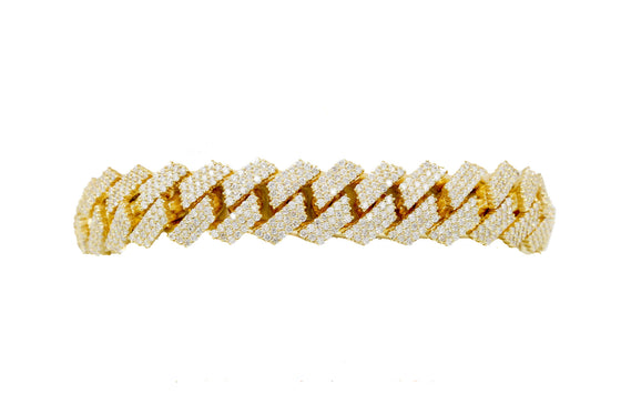 14kt Frostbite Miami Cuban Bracelet 13.42cttw 13.50mm