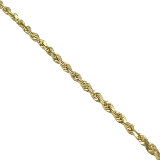 14K Semi Solid Diamond Cut Rope Chain 10g