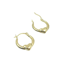  Gold Hoop Small Heart Earrings 0.5" 10kt 0.5g ER000314