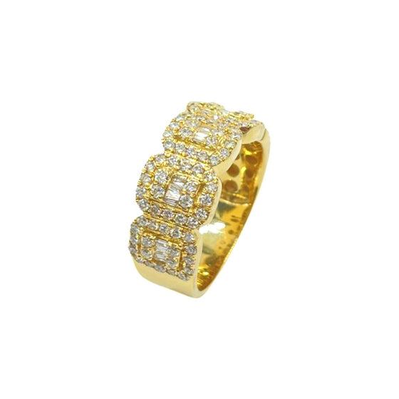 14K Yellow Gold Diamond Fancy Cluster Ring 1.83 cttw