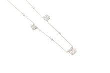  Baguette Diamond 3 Square Necklace