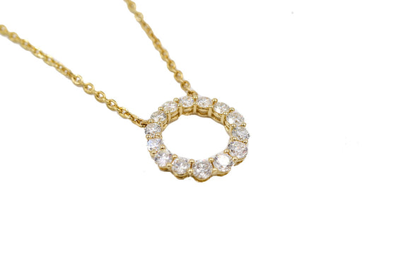18K Diamond Circle of Life Necklace 0.93cttw