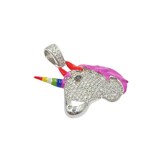 Rainbow Unicorn Enamel Pendant