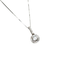  Solitaire Diamond Halo Necklace