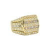 14K Yellow Gold Diamond Baguette and Round Ring 2.86 cttw