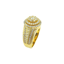  14K Yellow Gold Diamond Round Tiered Ring 2.12 cttw