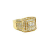 14K Yellow Gold Diamond Baguette And Round Square Top 2.14 cttw