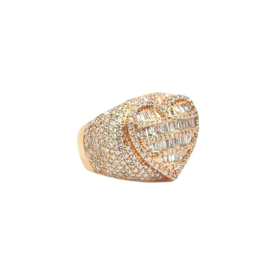 14K Rose Gold Diamond Heart Ring 3.32 cttw