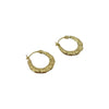 10K Yellow Gold Micro Bamboo Hoop Earrings 0.4g
