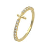 14K Yellow Gold Diamond Cross Ring 0.28 cttw