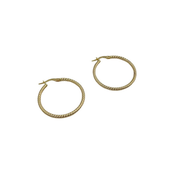 10K Spiral Hoop Earrings 1"