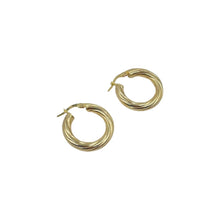  10K 4mm Spiral Hoop Earrings 1"