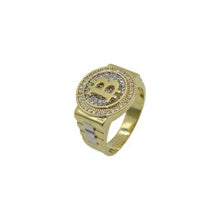  10K Yellow Gold Bitcoin Jubilee Ring With Crystals 7.8g