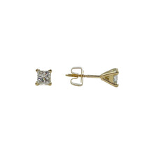  14K 4-Prong Princess Diamond Earrings 0.80cttw Si2 G-H