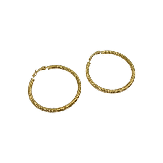 10K Spiral Hoop Earrings 2.0"