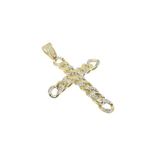  Cuban Cross With Crystals Pendant 10kt YG 5.7g PN000890