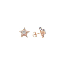  10K Tiered Star Earrings 0.33cttw