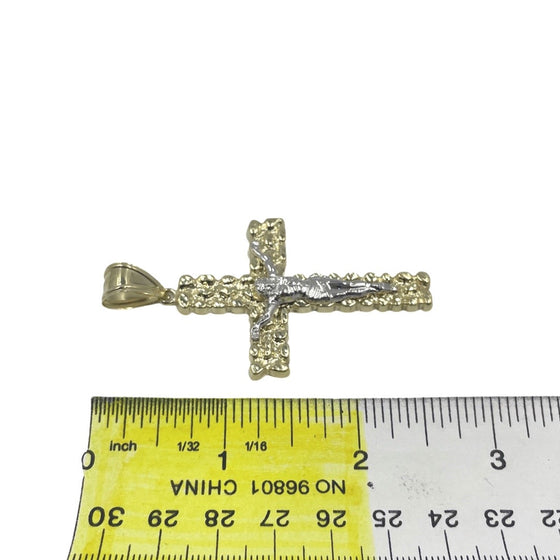 10K Nugget Crucifix Pendant 5.2g