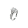 18K White Gold Baguette and Round Engagement Ring 1.51cttw