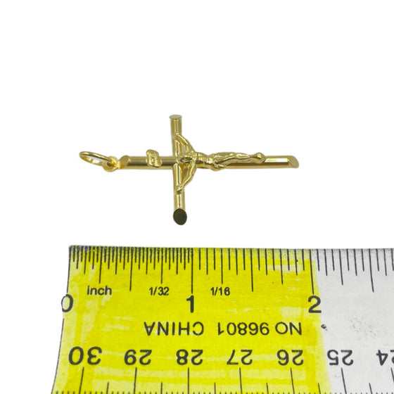 10K Yellow Gold Crucifix Pendant 2.4g
