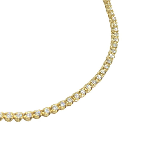 18K Yellow Gold Adjustable Diamond Necklace 1.51cttw